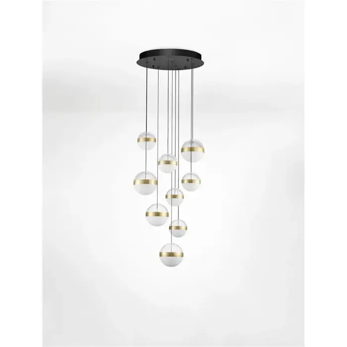 ALAZ LED LUSTER 9X CRNA/ZLATNA 81W 3000K IP20 TRIAC DIMABILNA