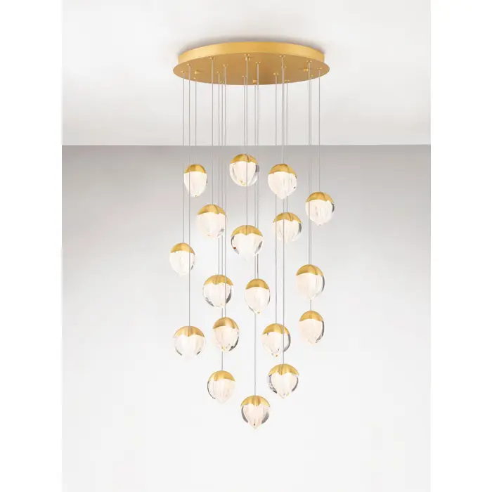 ALICIA LED LUSTER 18X ZLATNA 90W IP20 3000K TRIAC DIMABILNA