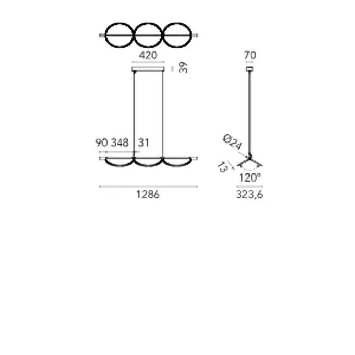 ALMENDRA S3 VISILICA PLAVA 45W 1338lm 2700K CRI> 95