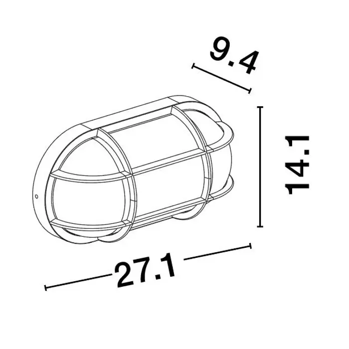 AMEL ZIDNA LAMPA E27 IP65 CRNA