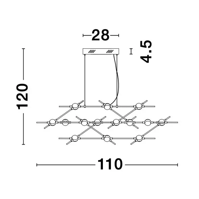 ATOMO VISILICA LED 39W/3000K/2096lm/DIMM/IP20/ZLATNA