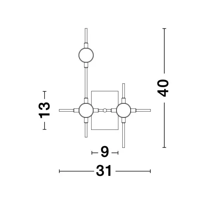 ATOMO ZIDNA SVJETILJKA LED 9W/3000K/605lm/IP20/ZLATNA