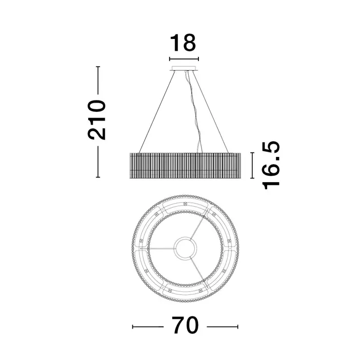 BAROK VISILICA G9 IP20/MATT CRNA