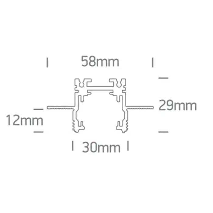 BIJELA MAGENTSKA UGRADBENA ŠINA 1m 48V MINI