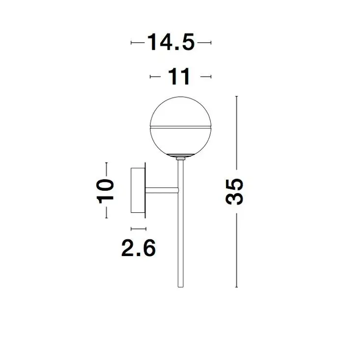 CANTONA ZIDNA LAMPA G9 /IP20/MESING ZLATNA & BIJELA