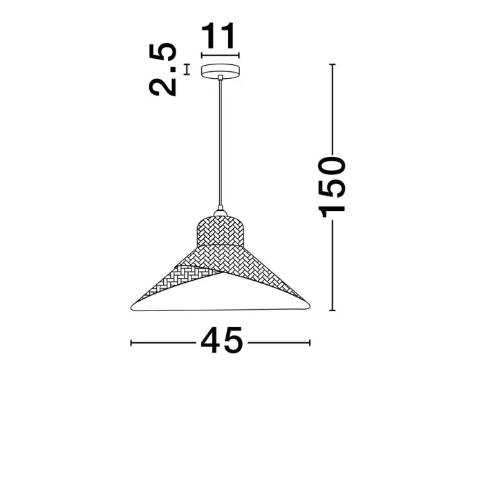 CAPA VISILICA E27/12W/RATAN I CRNA