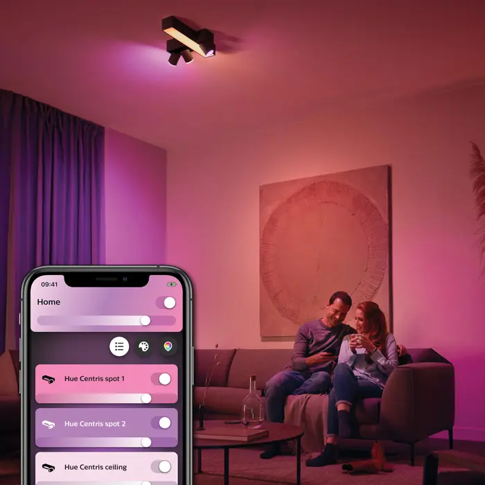 Centris PHILIPS HUE UGRADBENI REFLEKTOR CRNI 3-SPOT