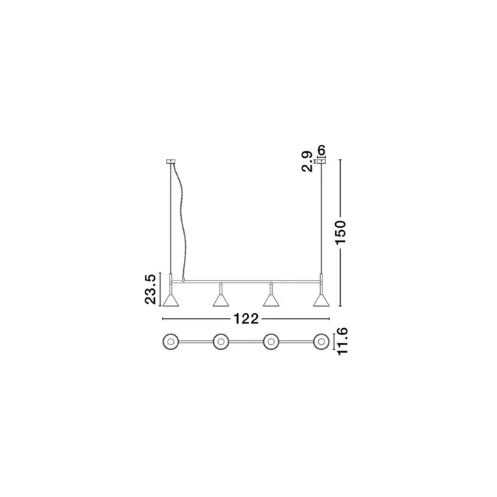 CONICO LUSTER CRNA/ZLATNA GU10 4X10W IP20