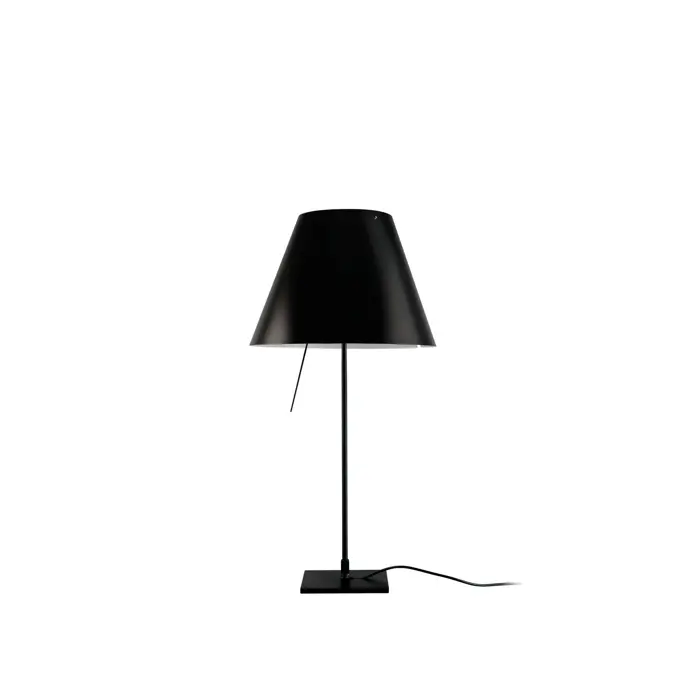 COSTANZINA MALA STOLNA LAMPA D13pi CRNA S CRNIM SJENILOM E14
