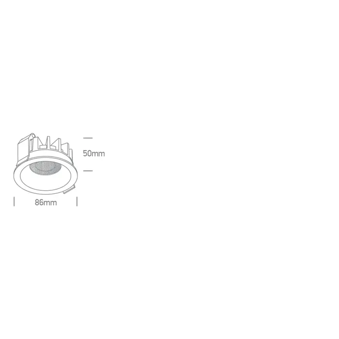 CRNA UGRADBENA LED SVJETILJKA S HONEYCOMB 10W CCT IP20 230V 800lm DARK LIGHT