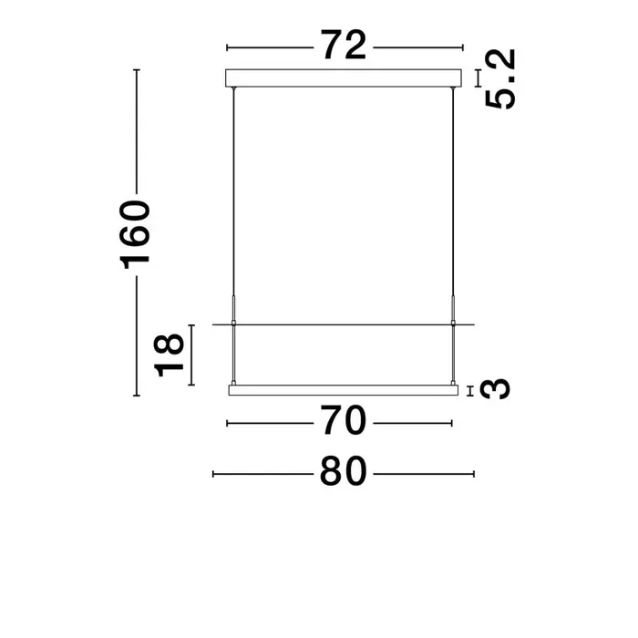 DIONA VISILICA LED/3000K/55W/3600Lm/CRNA & BIJELA