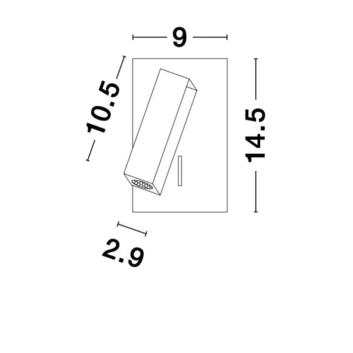 DONA ZIDNA LAMPA LED 3W/3000K/180lm/IP20/CRNA