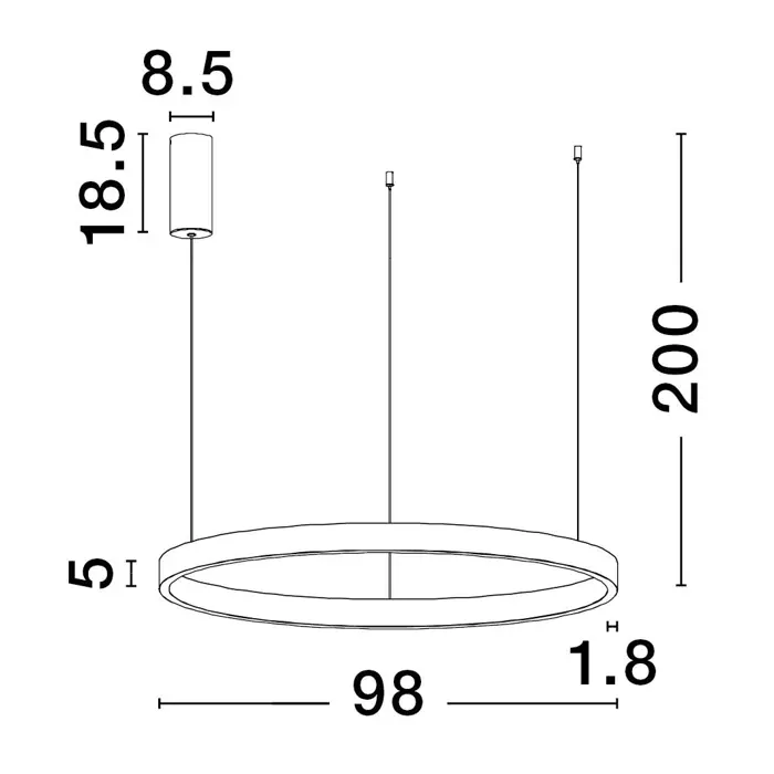 ELOWEN VISILICA LED 106W/3000K/4899lm/DIMM/IP20/BRUŠENA ZLATNA