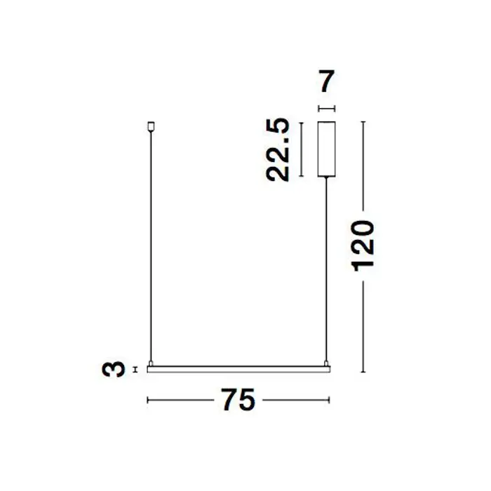 ETERNA VISILICA LED 40W/3000K/3000lm/DIMM/IP20/CRNA