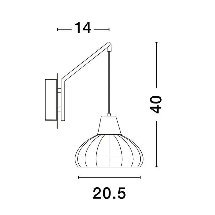 FADO ZIDNA LAMPA E27/12W/CRNA