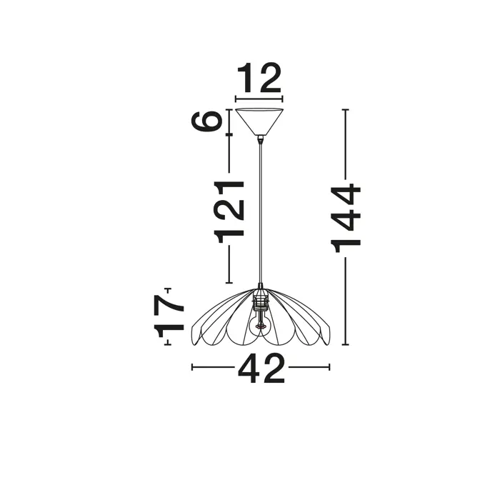 FLARE VISILICA RATAN E27 1X12W IP20