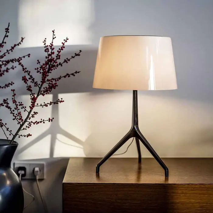 FOSCARINI LUMIERE XXL STOLNA SVJETILJKA KROM CRNA/BIJELA