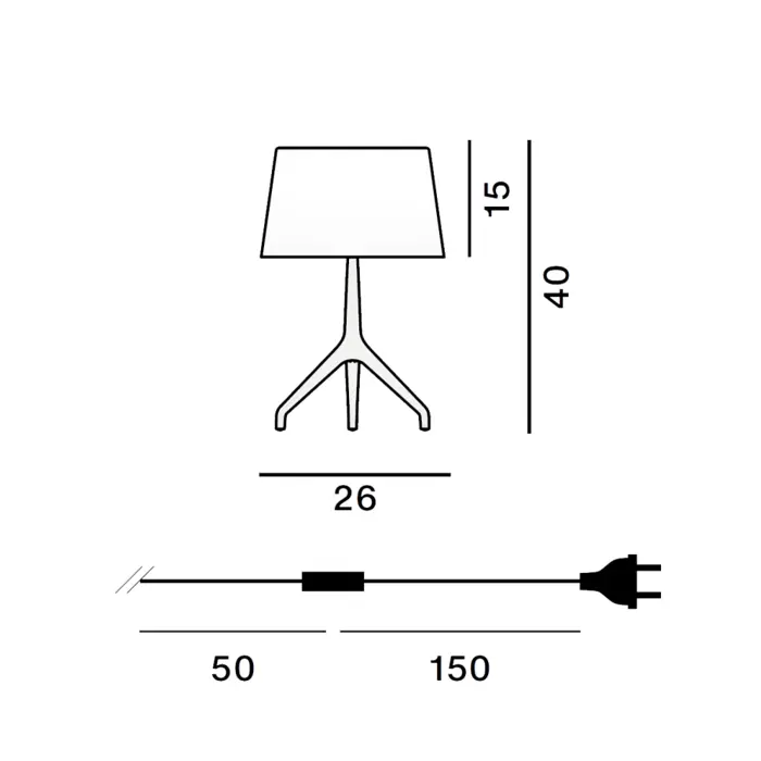 FOSCARINI LUMIERE XXS STOLNA LAMPA ALUMINIJ/BIJELA