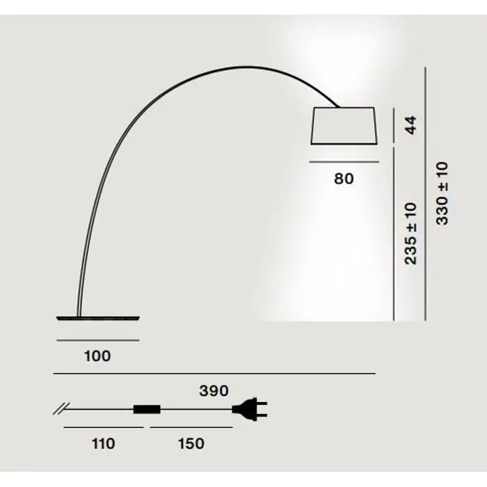 FOSCARINI TWICE AS TWIGGY STAJAĆA LAMPA CRNA
