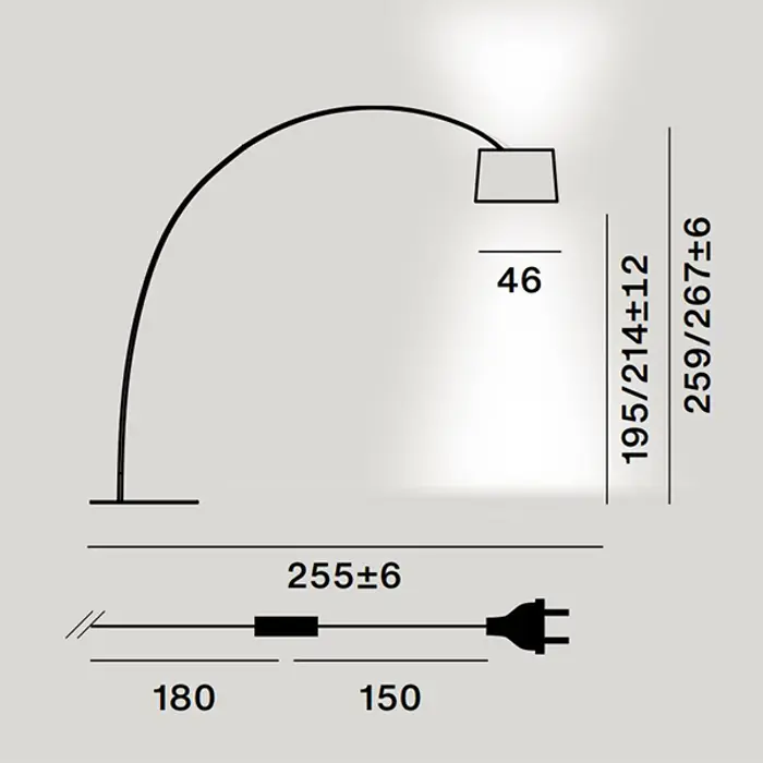 FOSCARINI TWIGGY ELLE TERRA STAJAĆA LAMPA GRAFITNA