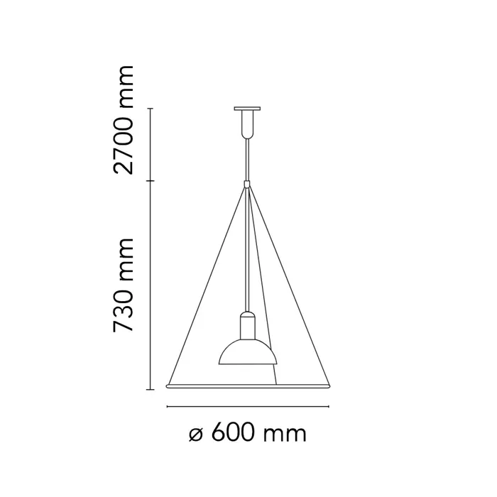 FRISBI VISILICA E27/105W/230V/fi.600mm/CRNA