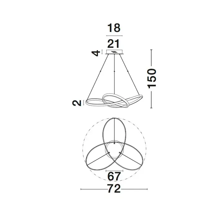 FUSION VISI 53W/3000K/4081lm/IP20/MES. ZLAT.