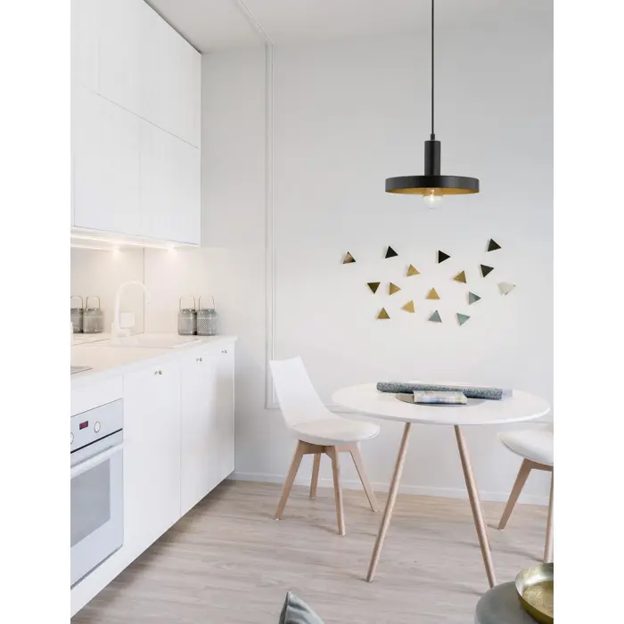 GARNI VISLICA E27 /IP20/CRNA & ZLATNA