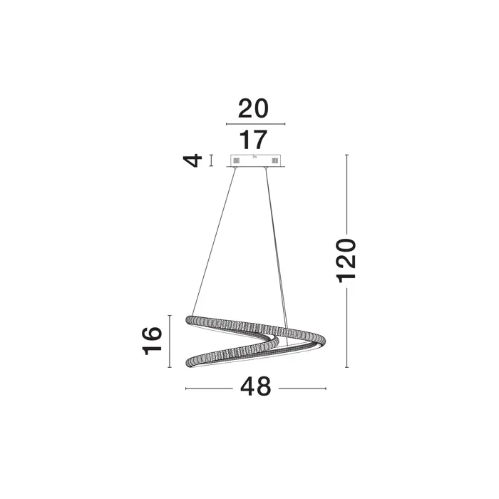 GINEVRA VISILICA LED 45W/3000K/2800lm/DIMM/IP20/CRNA