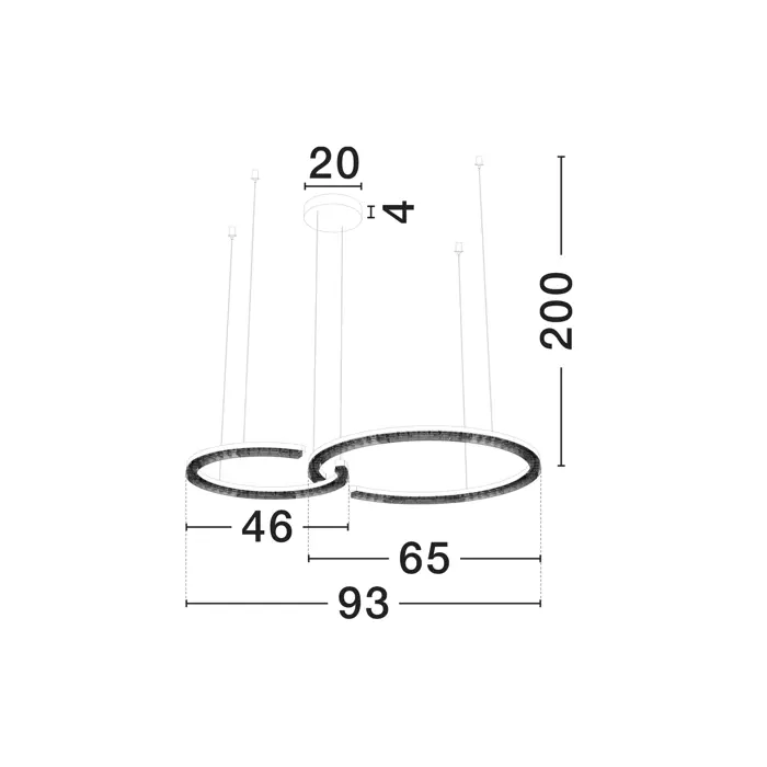 GREAMY LED VISILICA CRNA 49W IP20 3000K TRIAK PRIGUŠLJIVA