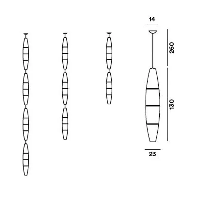 HAVANA VISILICA TROSTRUKA VISEĆA SVJETILJKA