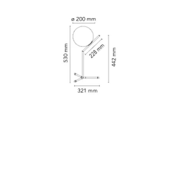 IC T1 HIGH STOLNA SVJETILJKA E14/60W/220-240V/H.530mm/IP20/MJED