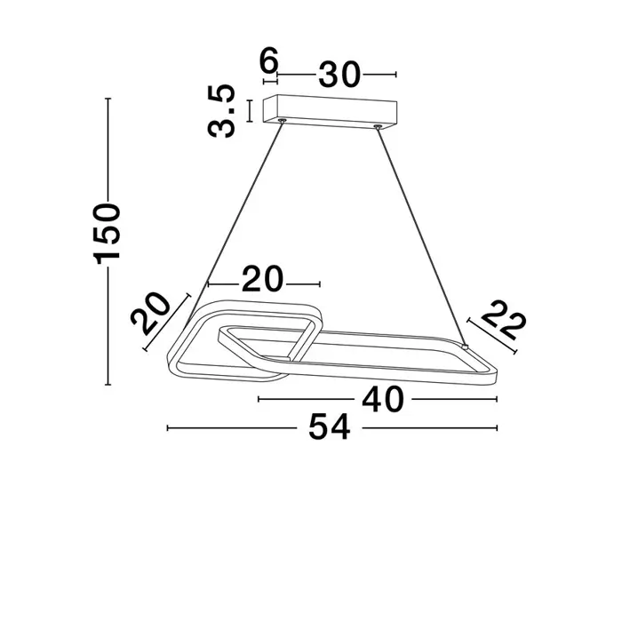 IMAR VISILICA LED/3200K/36W/1685Lm/CRNA
& ZLATNA