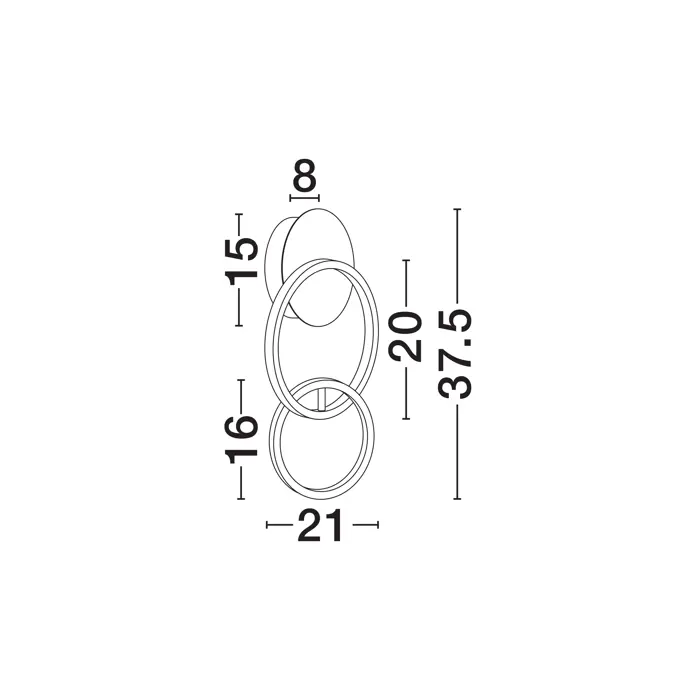 IMAR ZIDNA LAMPA LED/3200K/15W/762Lm/CRNA
& GOLD