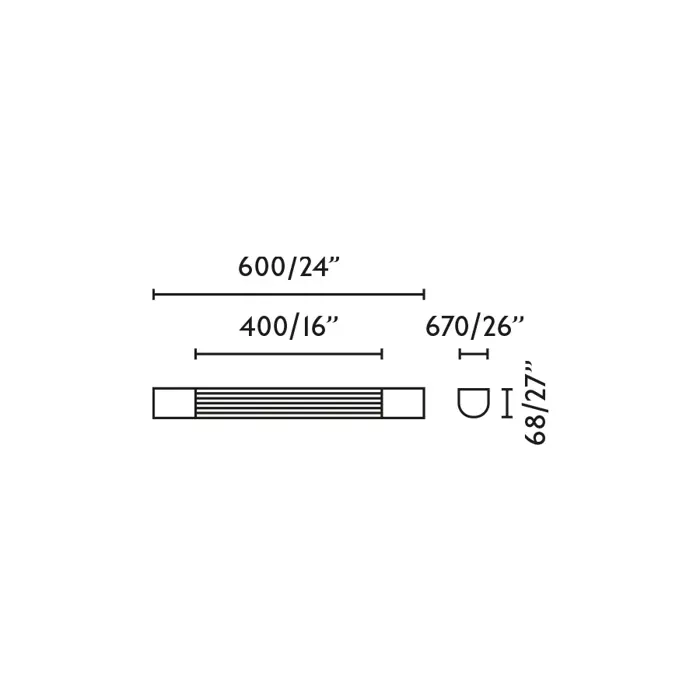 KIVA 600 LED ZIDNA SVJETILJKA ZA KUPAONICU 10W 3000K KROM