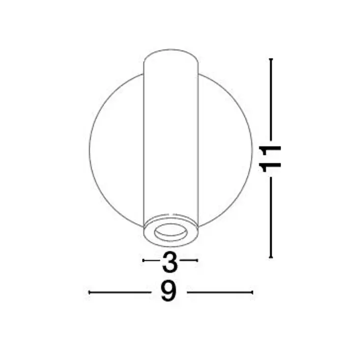 LAREDO ZIDNA LAMPA LED 3W/3000K/190lm/IP20/CRNA