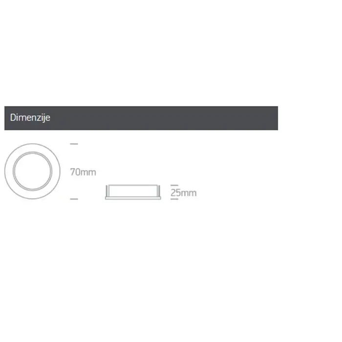 LED KUPAONSKA UGRADBENA SVJETILJKA KROM 12v/1w