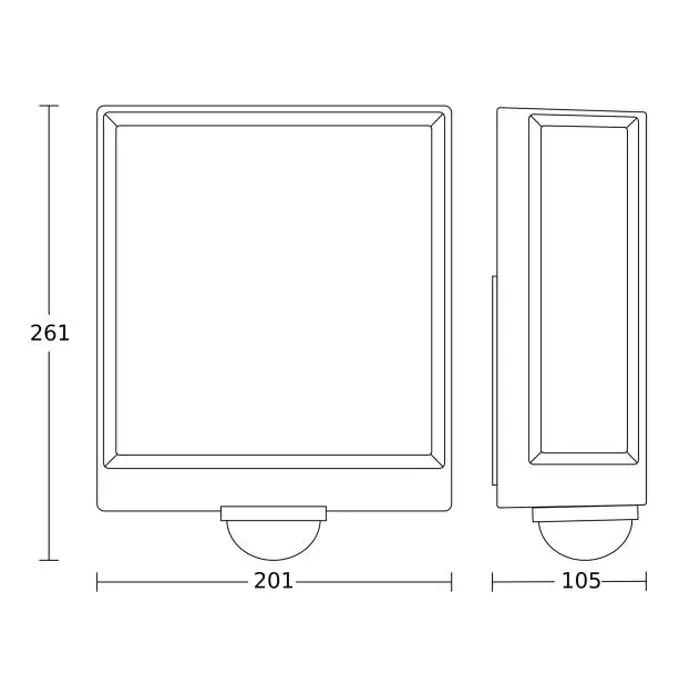 LED VANJSKA ZIDNA SVJETILJKA SENZOR I BLUETOOTH L 40 SC ANTRACIT 12,9W 3000K