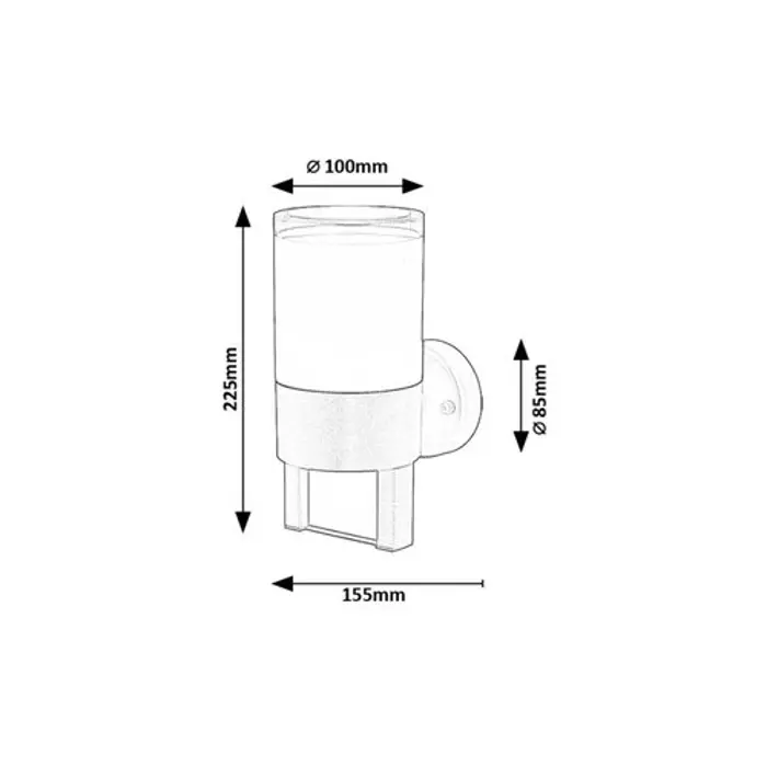 LEITHA VANJSKA ZIDNA SVJETILJKA LED 12W/CRNA/IP44/740lm