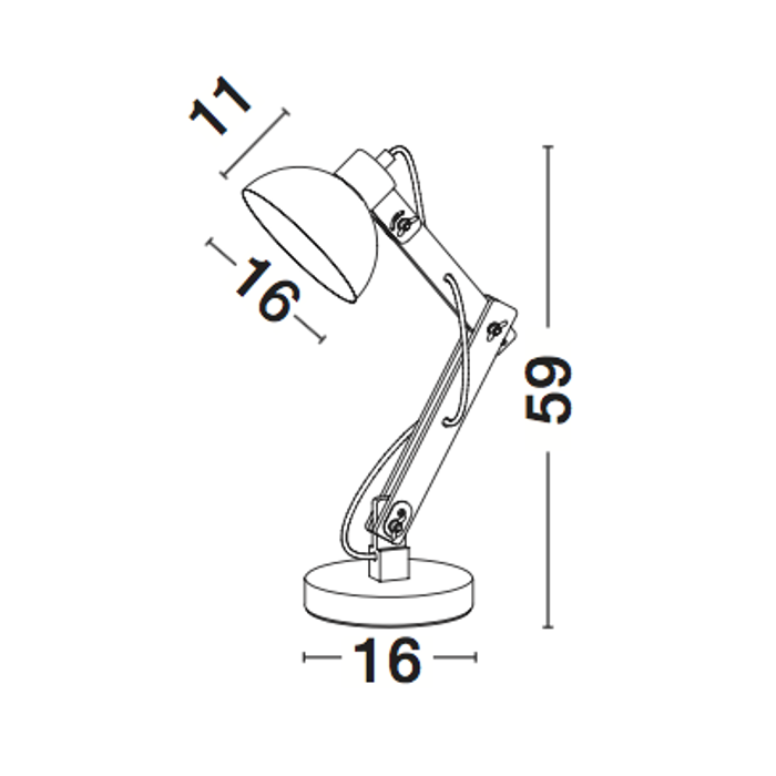 LILA STOLNA LAMPA E27 /IP20/BIJELA