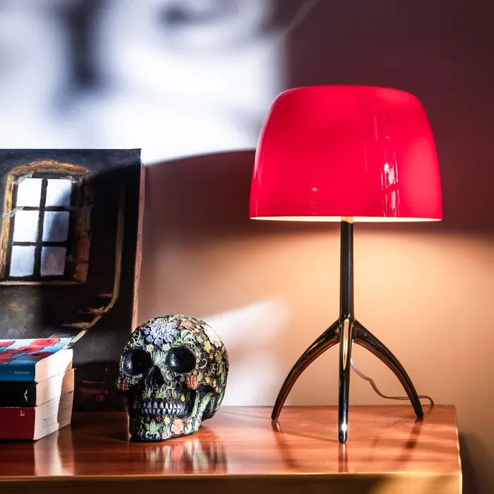 LUMIERE GRANDE E27, STOLNA LAMPA, TREŠNJA CRVENA/SVIJETLOŽUTA