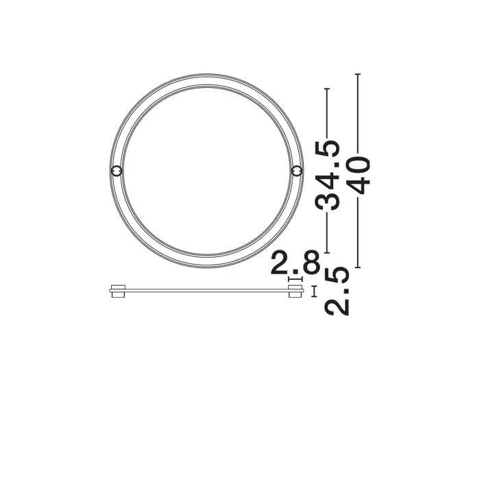 LYB ZIDNA LAMPA LED /3000K/27W/2000Lm/CRNA