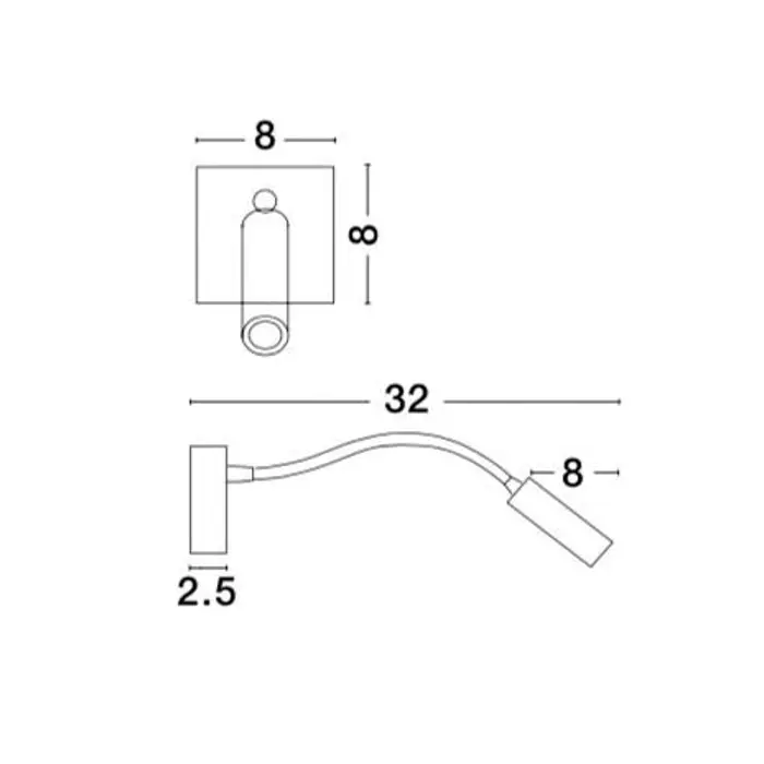 MADISON ZIDNA LAMPA LED 3 WattW/3000K/190lm/IP20/BIJELA