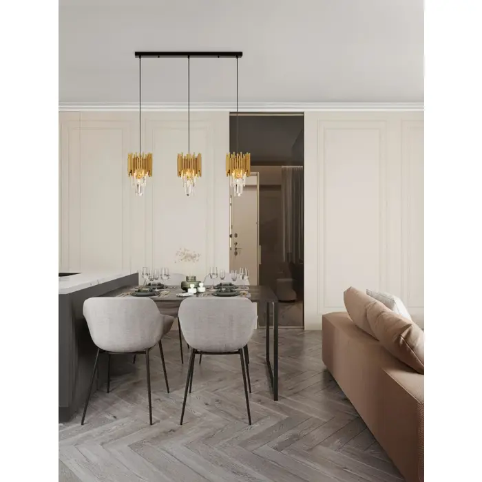 MAGNOLIA LUSTER KRISTAL ZLATNI LED E14 3x5W 100-240V IP20