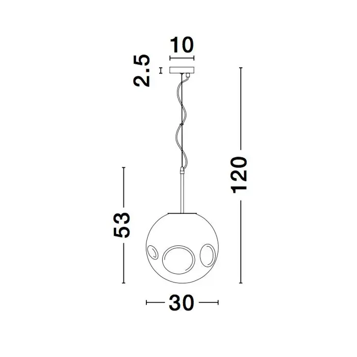 MAYAN VISILICA E27 /IP20/KROM & SMOKY