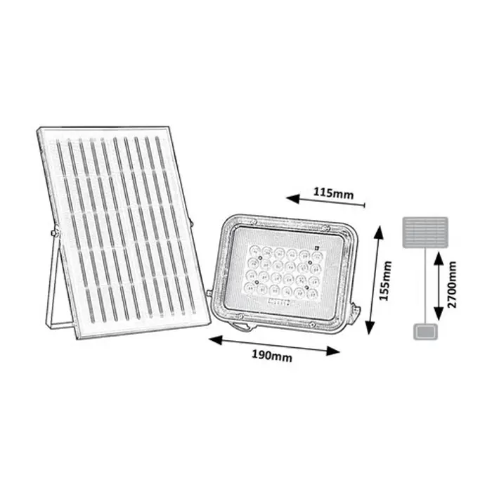 MELK SOLARNA SVJETILJKA LED 6,5W/CRNA/IP65/1000lm