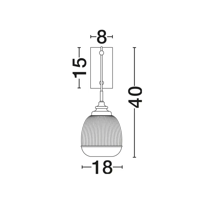 MOND ZIDNA LAMPA E14 /IP20/ SATIN ZLATNA