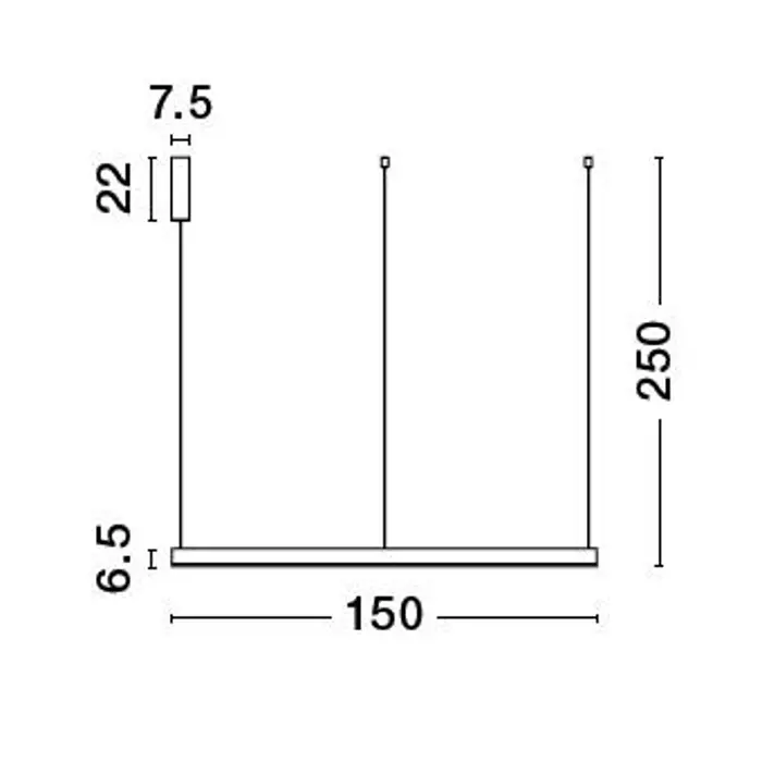 MOTIF VISILICA LED 80W/3000K/6000lm/DIMM/IP20/CRNA