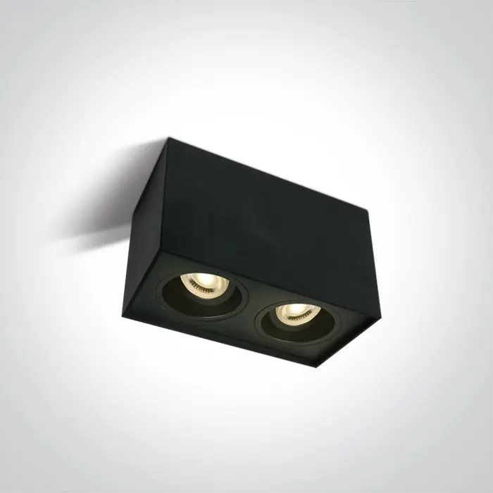NADGRADNA SVJETILJKA GU10/2x10W/MR16/230V/CRNA KOCKASTA