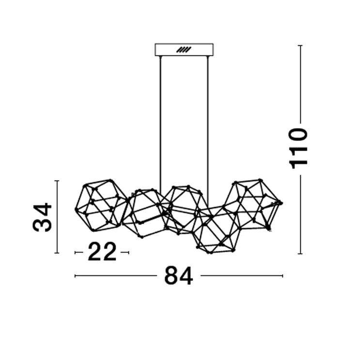 NEBULA VISILICA LED 25W/3000K/1634lm/IP20/TITANIJUM CRNA