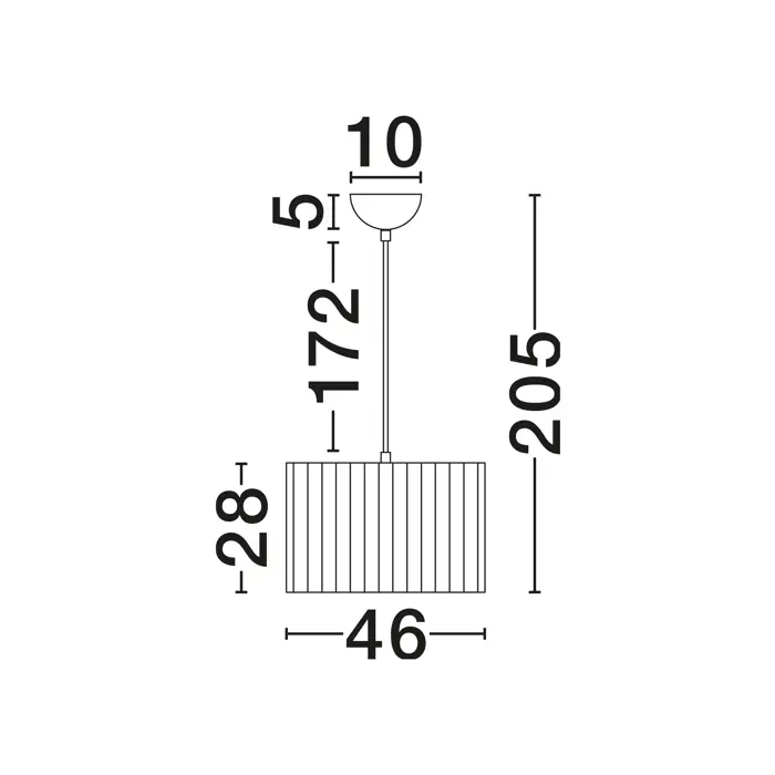 NOS Visilica Grlo E27 1x12 W IP20 FI: 46 Bijela